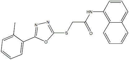 2-{[5-(2-methylphenyl)-1,3,4-oxadiazol-2-yl]sulfanyl}-N-naphthalen-1-ylacetamide Struktur