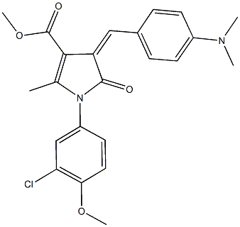 methyl 1-(3-chloro-4-methoxyphenyl)-4-[4-(dimethylamino)benzylidene]-2-methyl-5-oxo-4,5-dihydro-1H-pyrrole-3-carboxylate Struktur