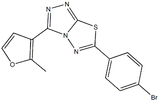 6-(4-bromophenyl)-3-(2-methyl-3-furyl)[1,2,4]triazolo[3,4-b][1,3,4]thiadiazole Struktur