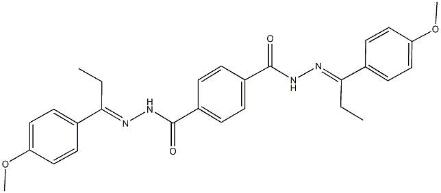 N'~1~,N'~4~-bis[1-(4-methoxyphenyl)propylidene]terephthalohydrazide Struktur