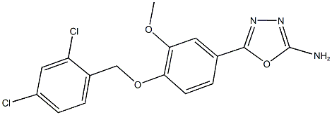 5-{4-[(2,4-dichlorobenzyl)oxy]-3-methoxyphenyl}-1,3,4-oxadiazol-2-amine Struktur