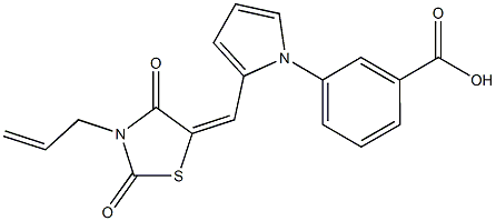 3-{2-[(3-allyl-2,4-dioxo-1,3-thiazolidin-5-ylidene)methyl]-1H-pyrrol-1-yl}benzoic acid Struktur