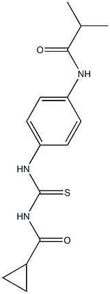 N-[4-({[(cyclopropylcarbonyl)amino]carbothioyl}amino)phenyl]-2-methylpropanamide Struktur