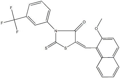 5-[(2-methoxy-1-naphthyl)methylene]-2-thioxo-3-[3-(trifluoromethyl)phenyl]-1,3-thiazolidin-4-one Struktur