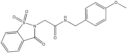 2-(1,1-dioxido-3-oxo-1,2-benzisothiazol-2(3H)-yl)-N-(4-methoxybenzyl)acetamide Struktur