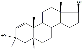 3,5,10,13-tetramethyl-4,5,6,7,8,9,10,11,12,13,14,15,16,17-tetradecahydro-3H-cyclopenta[a]phenanthrene-3,17-diol Struktur