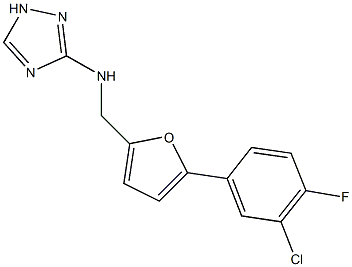 N-{[5-(3-chloro-4-fluorophenyl)-2-furyl]methyl}-N-(1H-1,2,4-triazol-3-yl)amine Struktur