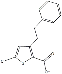 5-chloro-3-(2-phenylethyl)-2-thiophenecarboxylic acid Struktur