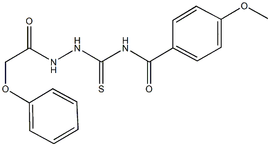 4-methoxy-N-{[2-(phenoxyacetyl)hydrazino]carbothioyl}benzamide Struktur