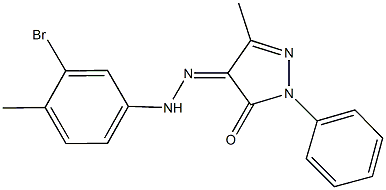 3-methyl-1-phenyl-1H-pyrazole-4,5-dione 4-[(3-bromo-4-methylphenyl)hydrazone] Struktur