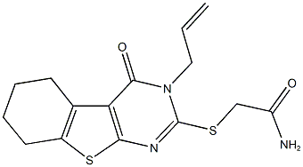 2-[(3-allyl-4-oxo-3,4,5,6,7,8-hexahydro[1]benzothieno[2,3-d]pyrimidin-2-yl)sulfanyl]acetamide Struktur