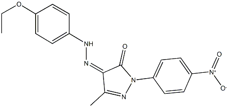 1-{4-nitrophenyl}-3-methyl-1H-pyrazole-4,5-dione 4-[(4-ethoxyphenyl)hydrazone] Struktur