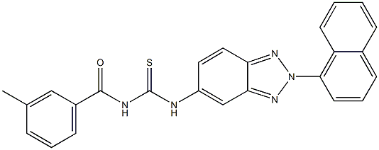 N-(3-methylbenzoyl)-N'-[2-(1-naphthyl)-2H-1,2,3-benzotriazol-5-yl]thiourea Struktur