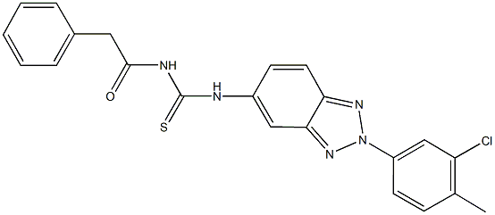 N-[2-(3-chloro-4-methylphenyl)-2H-1,2,3-benzotriazol-5-yl]-N'-(phenylacetyl)thiourea Struktur