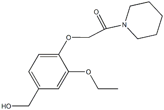 {3-ethoxy-4-[2-oxo-2-(1-piperidinyl)ethoxy]phenyl}methanol Struktur