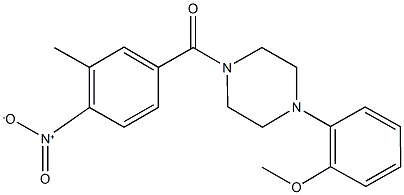 1-{4-nitro-3-methylbenzoyl}-4-(2-methoxyphenyl)piperazine Struktur