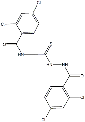 2,4-dichloro-N-{[2-(2,4-dichlorobenzoyl)hydrazino]carbothioyl}benzamide Struktur