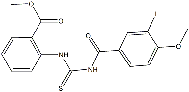 methyl 2-({[(3-iodo-4-methoxybenzoyl)amino]carbothioyl}amino)benzoate Struktur