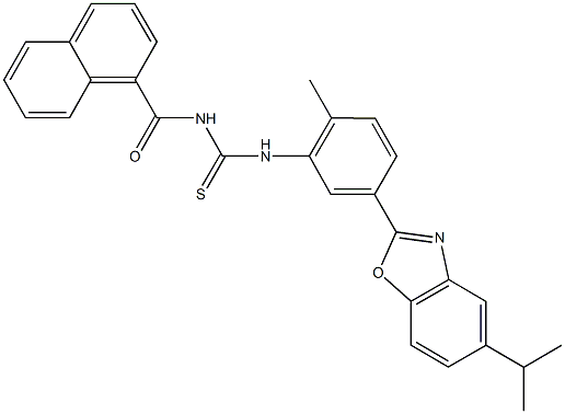 N-[5-(5-isopropyl-1,3-benzoxazol-2-yl)-2-methylphenyl]-N'-(1-naphthoyl)thiourea Struktur