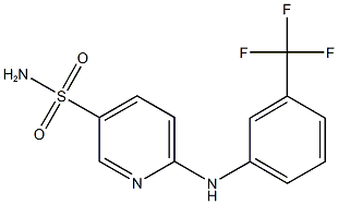 6-[3-(trifluoromethyl)anilino]-3-pyridinesulfonamide Struktur