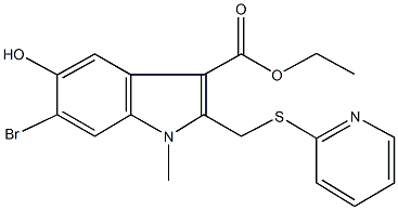 ethyl 6-bromo-5-hydroxy-1-methyl-2-[(2-pyridinylsulfanyl)methyl]-1H-indole-3-carboxylate Struktur