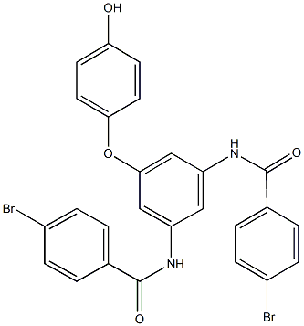 4-bromo-N-[3-[(4-bromobenzoyl)amino]-5-(4-hydroxyphenoxy)phenyl]benzamide Struktur