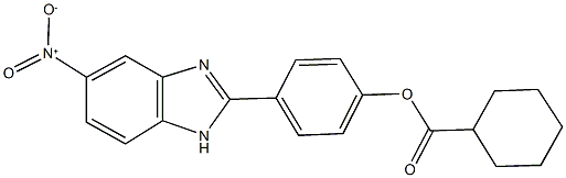 4-{5-nitro-1H-benzimidazol-2-yl}phenyl cyclohexanecarboxylate Struktur