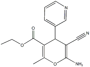 ethyl 6-amino-5-cyano-2-methyl-4-pyridin-3-yl-4H-pyran-3-carboxylate Struktur