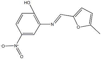 4-nitro-2-{[(5-methyl-2-furyl)methylene]amino}phenol Struktur