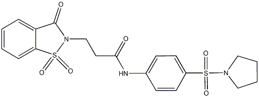 3-(1,1-dioxido-3-oxo-1,2-benzisothiazol-2(3H)-yl)-N-[4-(1-pyrrolidinylsulfonyl)phenyl]propanamide Struktur