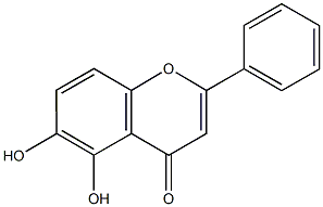 5,6-dihydroxy-2-phenyl-4H-chromen-4-one Struktur