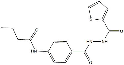 N-(4-{[2-(thien-2-ylcarbonyl)hydrazino]carbonyl}phenyl)butanamide Struktur