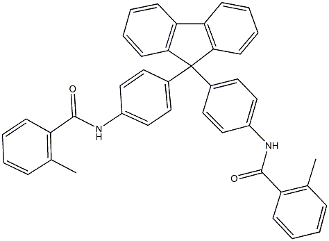 2-methyl-N-[4-(9-{4-[(2-methylbenzoyl)amino]phenyl}-9H-fluoren-9-yl)phenyl]benzamide Struktur