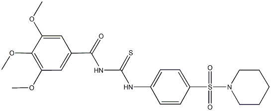 N-[4-(1-piperidinylsulfonyl)phenyl]-N'-(3,4,5-trimethoxybenzoyl)thiourea Struktur