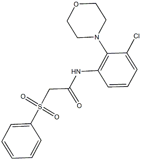 N-[3-chloro-2-(4-morpholinyl)phenyl]-2-(phenylsulfonyl)acetamide Struktur