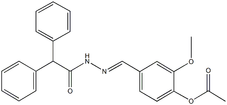 4-[2-(diphenylacetyl)carbohydrazonoyl]-2-methoxyphenyl acetate Struktur