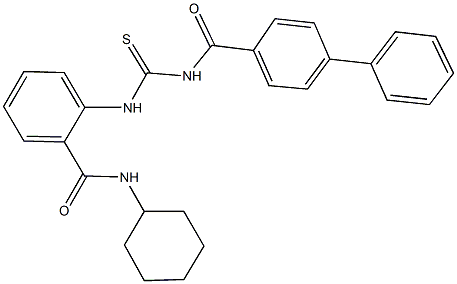 2-({[([1,1'-biphenyl]-4-ylcarbonyl)amino]carbothioyl}amino)-N-cyclohexylbenzamide Struktur