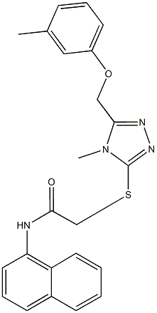 2-({4-methyl-5-[(3-methylphenoxy)methyl]-4H-1,2,4-triazol-3-yl}sulfanyl)-N-(1-naphthyl)acetamide Struktur