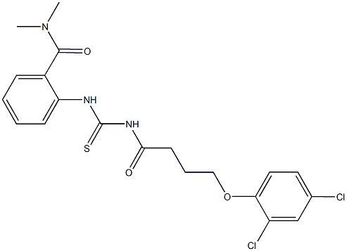 2-[({[4-(2,4-dichlorophenoxy)butanoyl]amino}carbothioyl)amino]-N,N-dimethylbenzamide Struktur