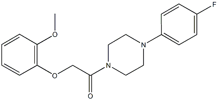 1-(4-fluorophenyl)-4-[(2-methoxyphenoxy)acetyl]piperazine Struktur