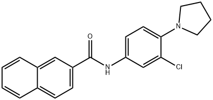 N-[3-chloro-4-(1-pyrrolidinyl)phenyl]-2-naphthamide Struktur