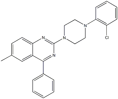 2-[4-(2-chlorophenyl)-1-piperazinyl]-6-methyl-4-phenylquinazoline Struktur