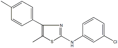 N-(3-chlorophenyl)-N-[5-methyl-4-(4-methylphenyl)-1,3-thiazol-2-yl]amine Struktur