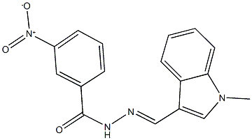 3-nitro-N'-[(1-methyl-1H-indol-3-yl)methylene]benzohydrazide Struktur