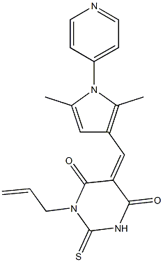 1-allyl-5-{[2,5-dimethyl-1-(4-pyridinyl)-1H-pyrrol-3-yl]methylene}-2-thioxodihydro-4,6(1H,5H)-pyrimidinedione Struktur