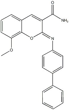 2-([1,1'-biphenyl]-4-ylimino)-8-methoxy-2H-chromene-3-carboxamide Struktur