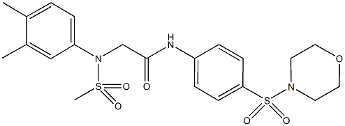 2-[3,4-dimethyl(methylsulfonyl)anilino]-N-[4-(4-morpholinylsulfonyl)phenyl]acetamide Struktur