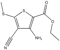 ethyl 3-amino-4-cyano-5-(methylsulfanyl)-2-thiophenecarboxylate Struktur