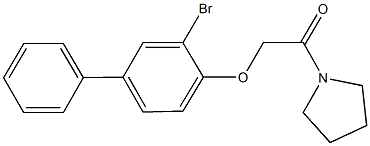 3-bromo[1,1'-biphenyl]-4-yl 2-oxo-2-(1-pyrrolidinyl)ethyl ether Struktur