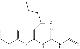 ethyl 2-{[(acetylamino)carbothioyl]amino}-5,6-dihydro-4H-cyclopenta[b]thiophene-3-carboxylate Struktur